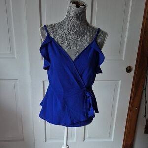 Monteau Royal Blue Wrap Camisole